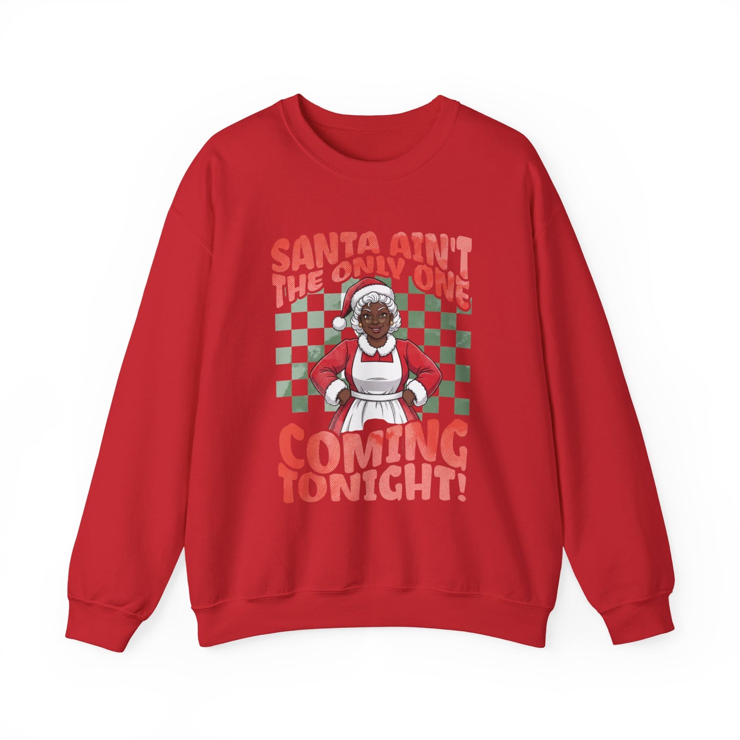 Black Mrs. Claus Coming Tonight Crewneck Sweatshirt