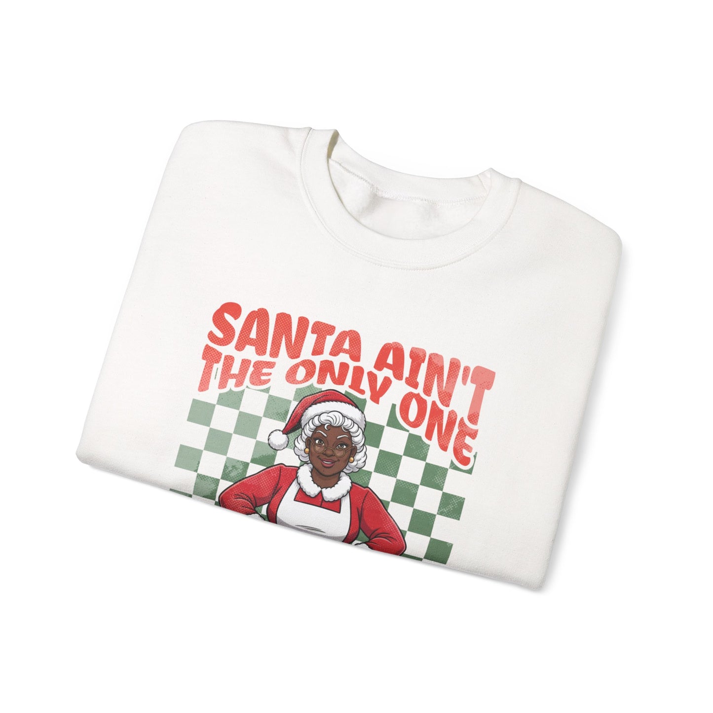 Black Mrs. Claus Coming Tonight Crewneck Sweatshirt