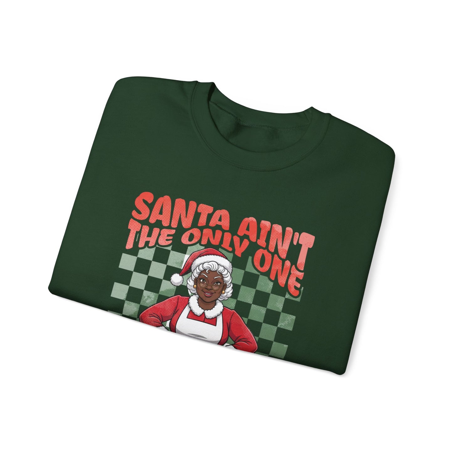Black Mrs. Claus Coming Tonight Crewneck Sweatshirt