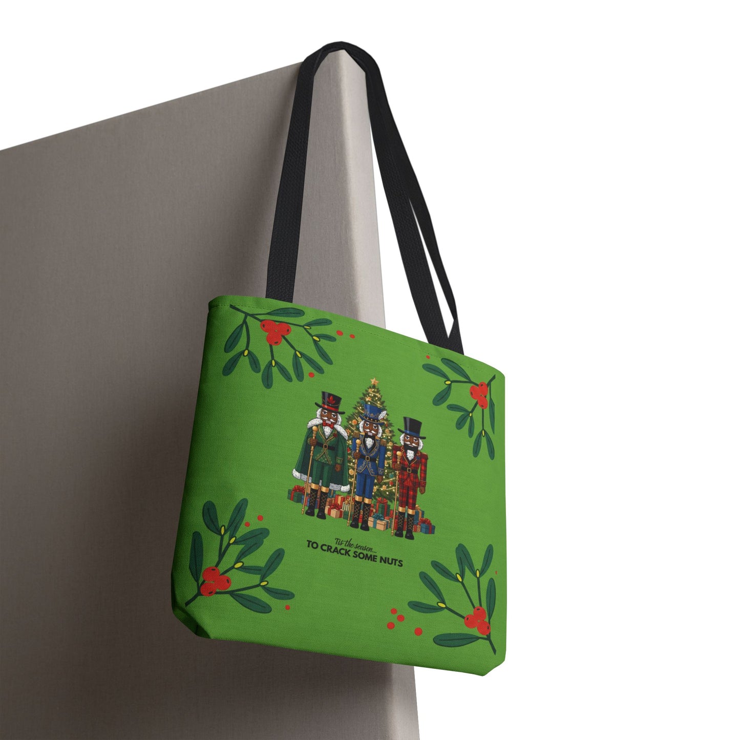 Black Nutcracker Crew Christmas Tote Bag