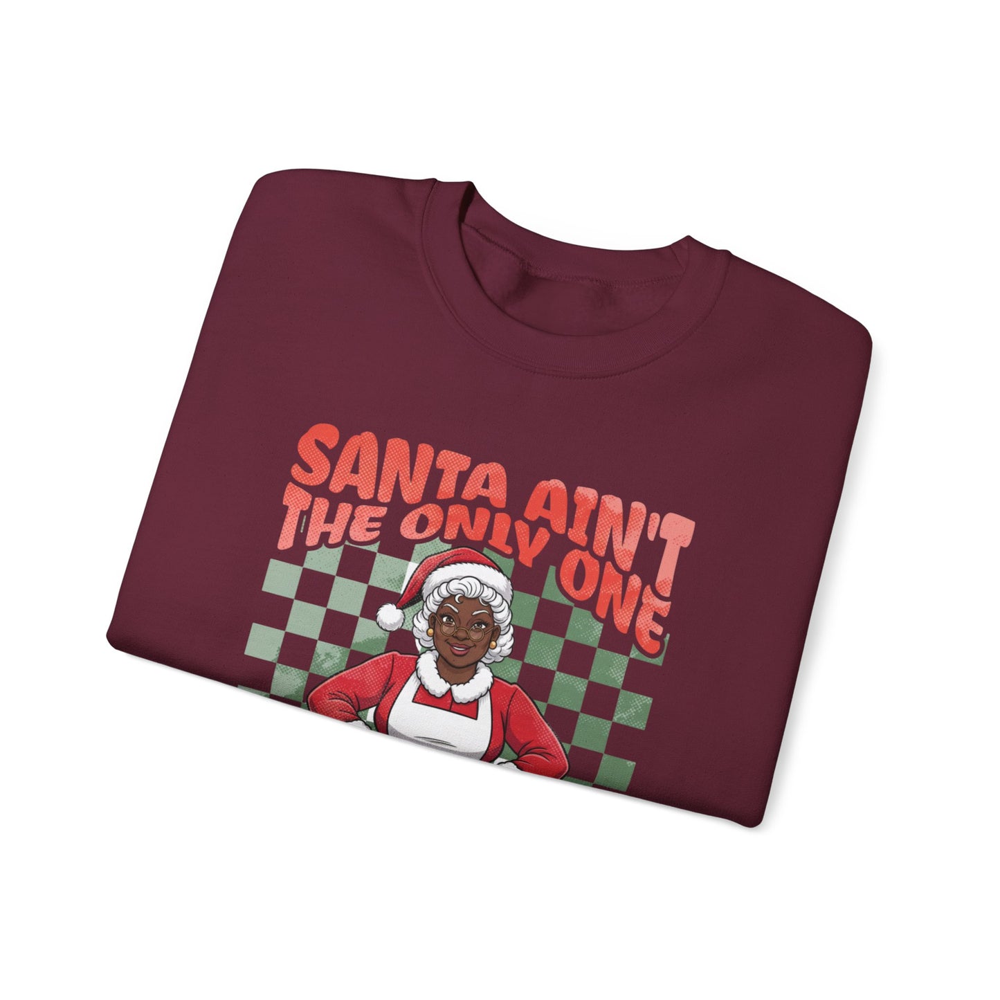 Black Mrs. Claus Coming Tonight Crewneck Sweatshirt