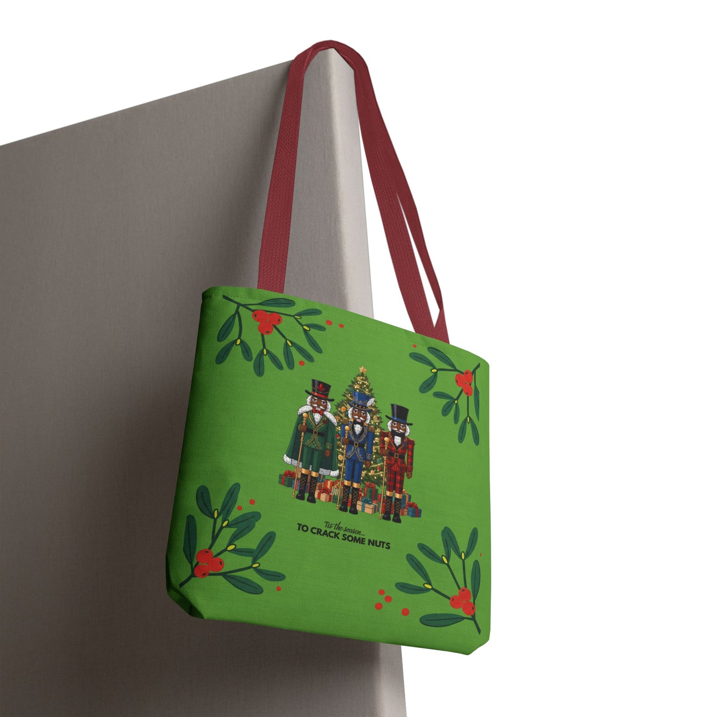 Black Nutcracker Crew Christmas Tote Bag
