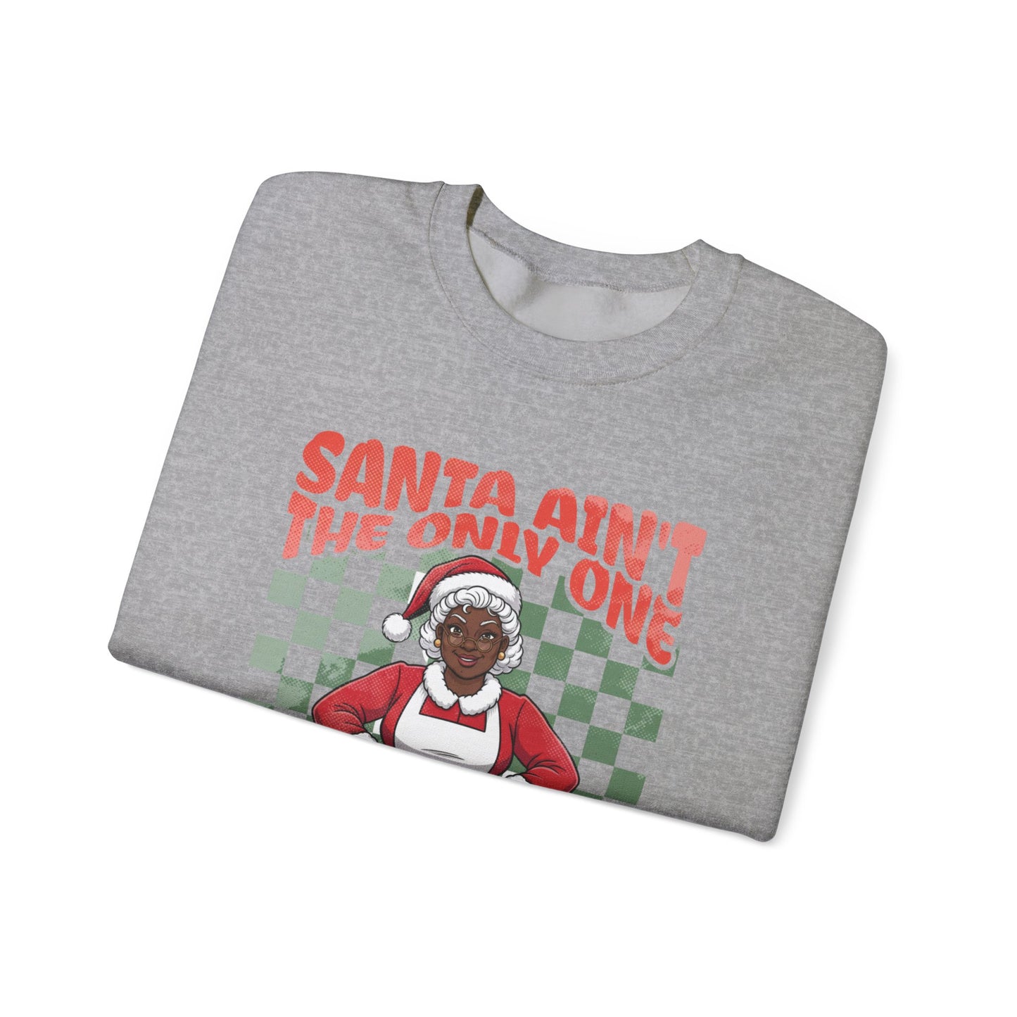 Black Mrs. Claus Coming Tonight Crewneck Sweatshirt
