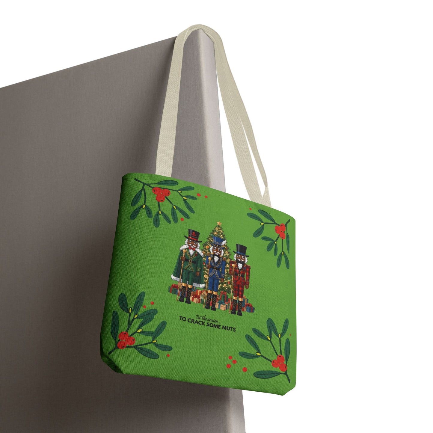 Black Nutcracker Crew Christmas Tote Bag