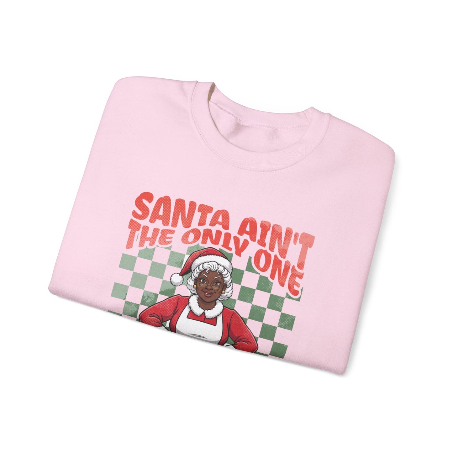 Black Mrs. Claus Coming Tonight Crewneck Sweatshirt