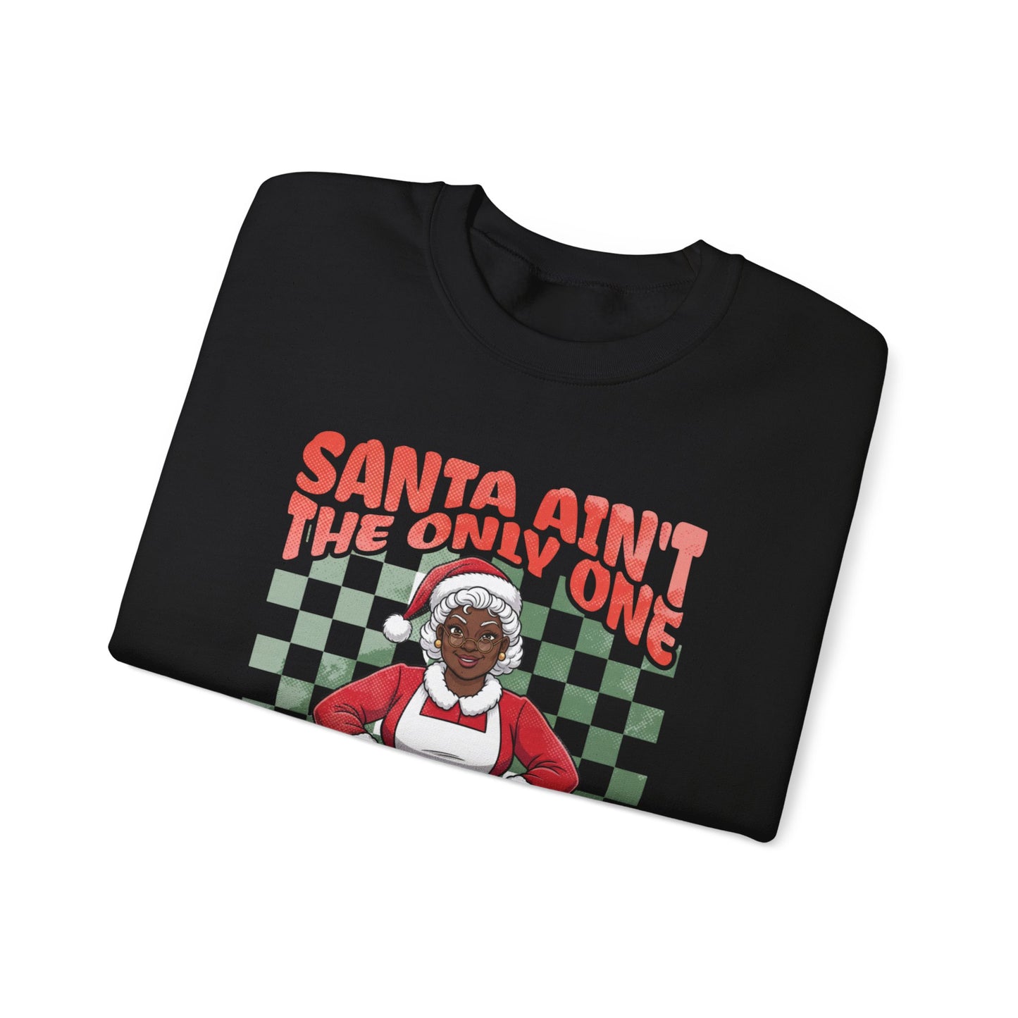Black Mrs. Claus Coming Tonight Crewneck Sweatshirt